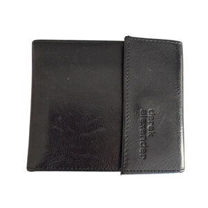 Derek Alexander Black Leather Snap Wallet